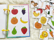Load image into Gallery viewer, Toddler Mini Busy Book, Travel Size Activity Book, Pictures Matching