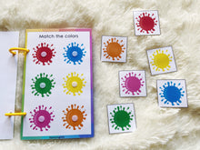 Load image into Gallery viewer, Toddler Mini Busy Book, Travel Size Activity Book, Matching First Busy Book for Babies