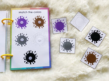 Load image into Gallery viewer, Toddler Mini Busy Book, Travel Size Activity Book, Matching First Busy Book for Babies