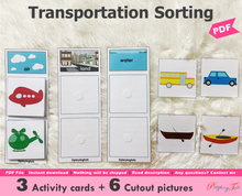 Load image into Gallery viewer, Land Air Water, Transportation Sorting