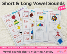 Load image into Gallery viewer, Short and Long Vowels Matching Activity