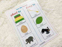 Load image into Gallery viewer, Short and Long Vowels Matching Activity
