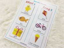 Load image into Gallery viewer, Short and Long Vowels Matching Activity