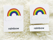 Load image into Gallery viewer, Weather Flashcards, Montessori 3 Part Cards, Montessori Flash cards