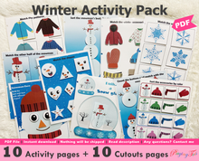 Load image into Gallery viewer, Winter Snowman Busy Book