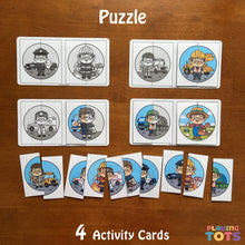 Load image into Gallery viewer, Puzzle Activity Cards, Community Helpers, Busy Bags, Toddlers and Preschoolers, Montessori
