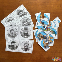 Load image into Gallery viewer, Puzzle Activity Cards, Community Helpers, Busy Bags, Toddlers and Preschoolers, Montessori
