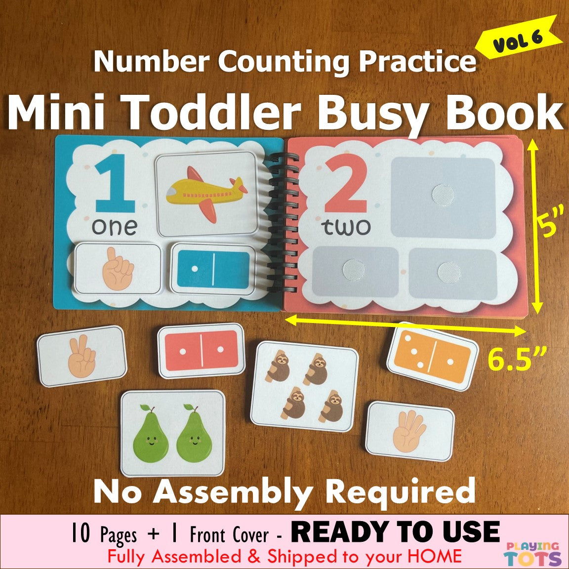 Toddler Mini Busy Book VOL6, Learning Binder, Quiet Book, Counting Practice