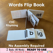 Load image into Gallery viewer, Words Flip Book, CVC Rhyming words, Word Families
