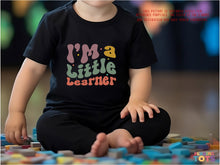 Load image into Gallery viewer, Little Learner Toddler Tshirt, Boys Girls Tees, Cute Retro Kid Shirt, Child&#39;s Homeschool Classroom Shirt, Two Three years old
