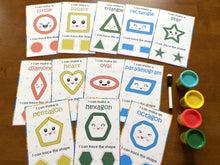 Load image into Gallery viewer, Shapes PlayDoh Cards, Busy Bags, Toddlers and Preschoolers, MontessorI
