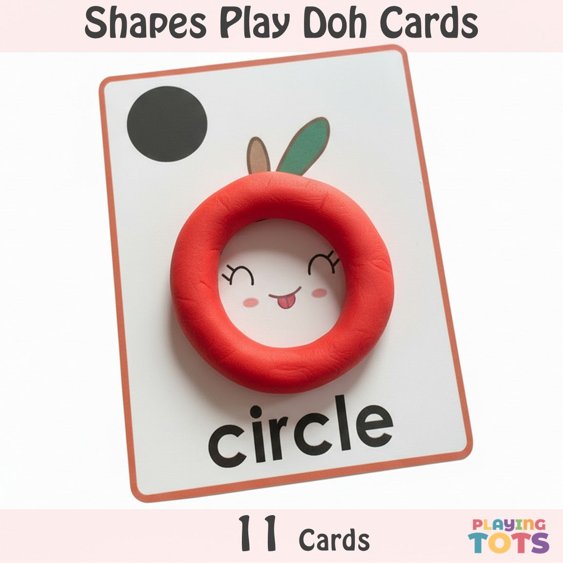 Apple Themed Shapes PlayDoh Cards
