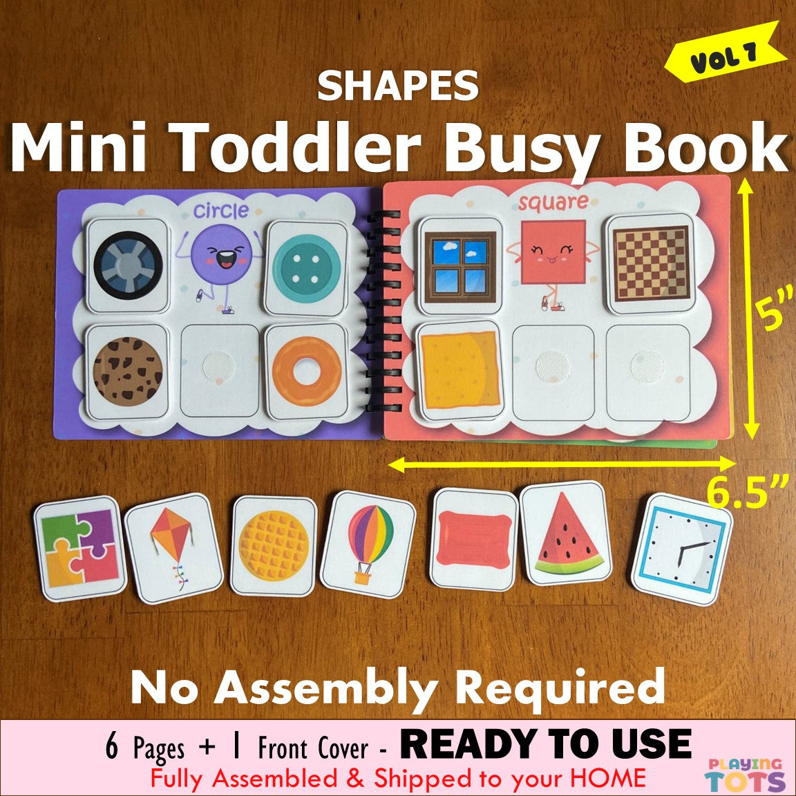 Toddler Mini Busy Book VOL7, Learning Binder, Quiet Book, Shapes Sorting