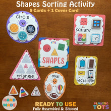 Load image into Gallery viewer, Shapes Sorting Activity, Learn Shapes, Toddlers Learning, Preschool Activities
