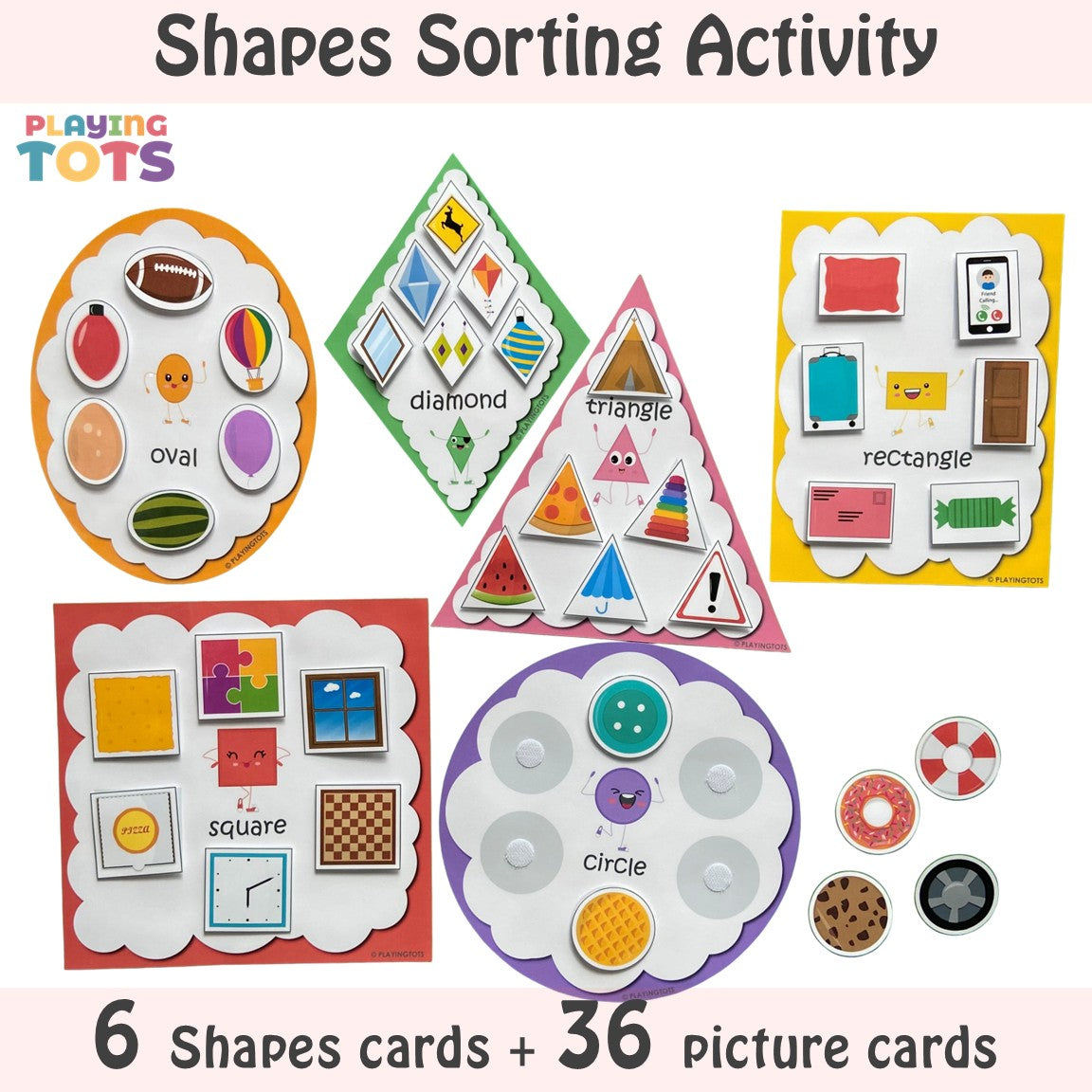 Shapes Pictures Sorting Activity, Sort by Shape, Shapes Matching game