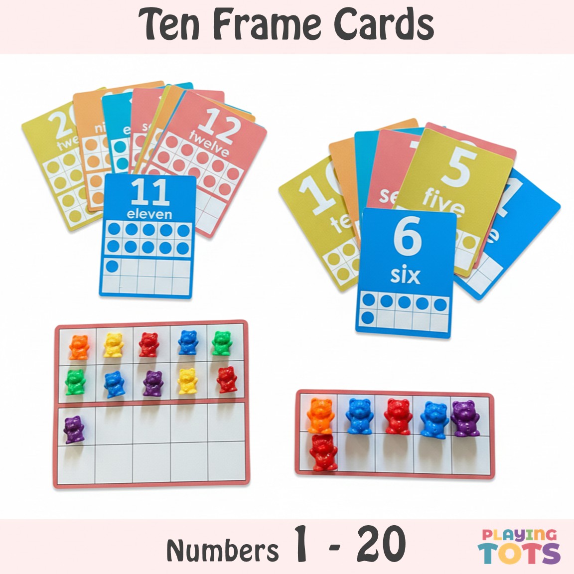 Ten Frame Cards, Numbers 1 - 20