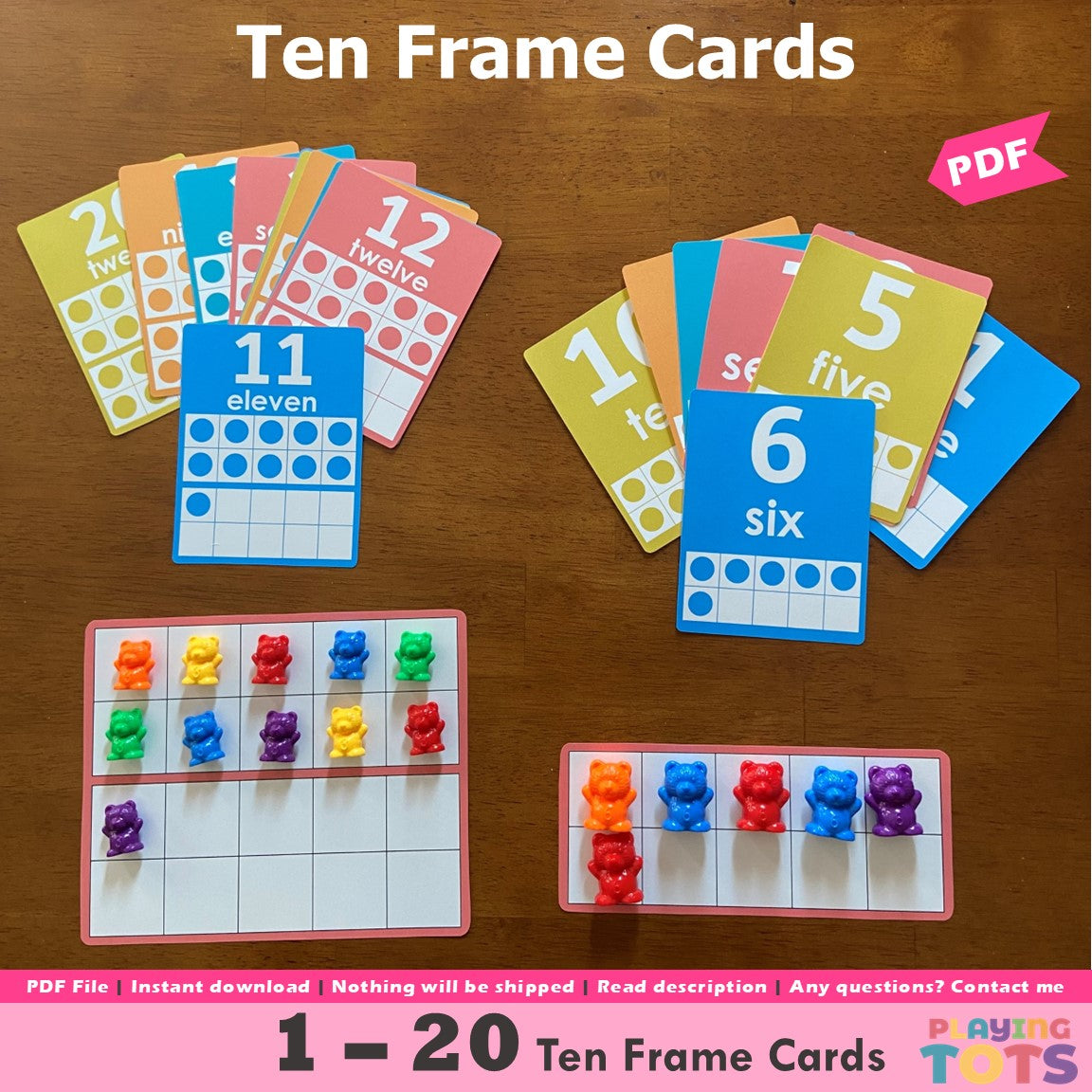 Ten Frame Cards, Numbers 1 - 20