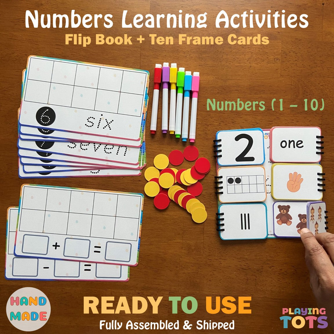 Ten Frames Magnetic Quilinz Magnetic Ten Frame Set,5 Dry Erase Paddles ...