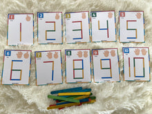 Load image into Gallery viewer, Popsicle Sticks Numbers Activity, Busy Bags, Toddlers and Preschoolers, MontessorI
