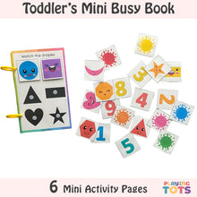 Load image into Gallery viewer, Toddler Mini Busy Book, Travel Size Activity Book, Matching First Busy Book for Babies
