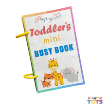 Load image into Gallery viewer, Toddler Mini Busy Book, Travel Size Activity Book, Matching First Busy Book for Babies
