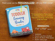 Load image into Gallery viewer, Toddler Learning Binder VOL1, Preschool Busy Book, Activity Binder

