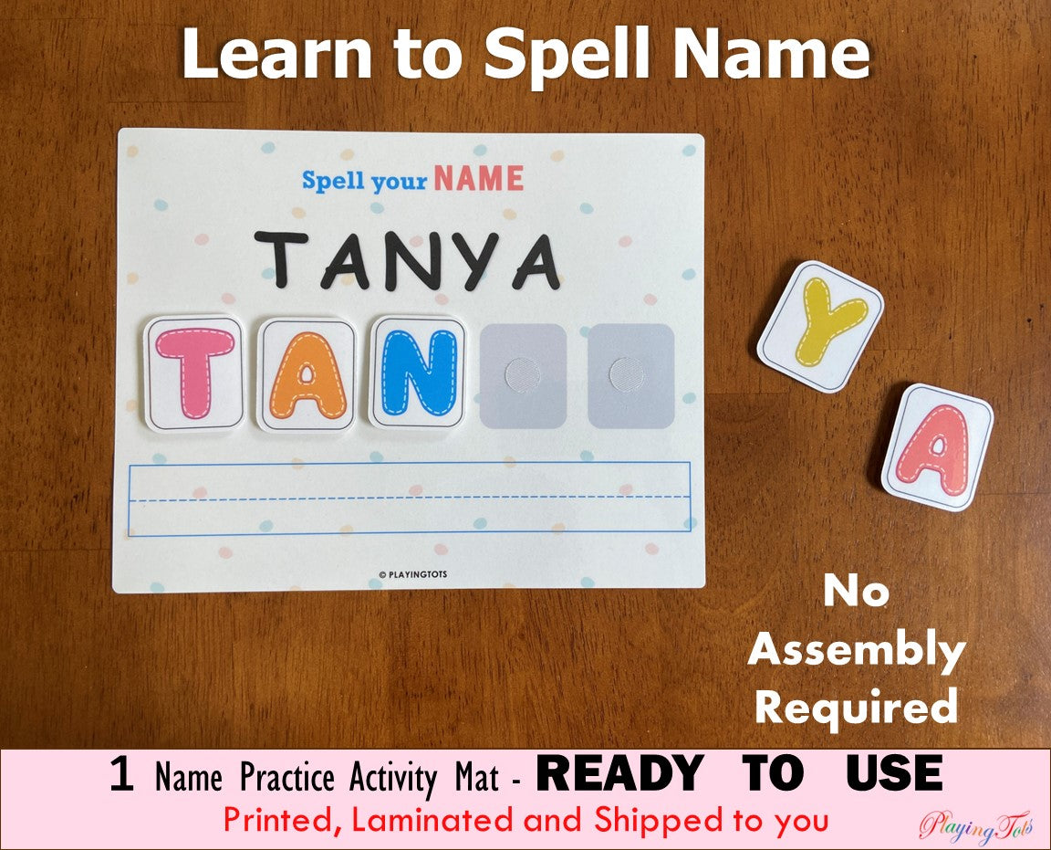 Name Spelling Practice Activity, Name Building, Toddler Worksheet, Name Matching Activity