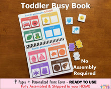 Load image into Gallery viewer, Toddler Busy Book, Learning Binder, Colors Busy Books, Quiet Book, Color Activity Book
