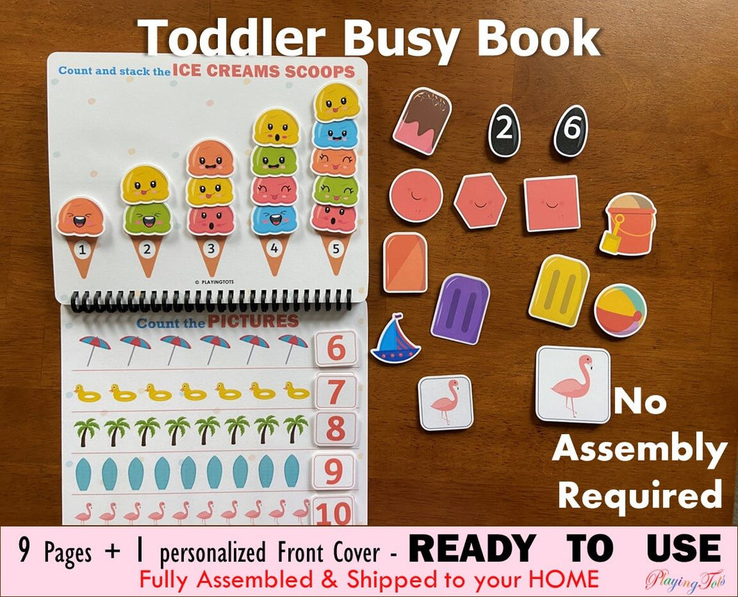 Toddler Busy Book, Learning Binder, Fun Summer Themed Quiet Book