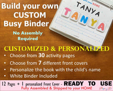 Load image into Gallery viewer, Build a Custom Busy Binder, Toddler Busy Book, Learning Binder, Quiet Book, Preschool, Activity Book
