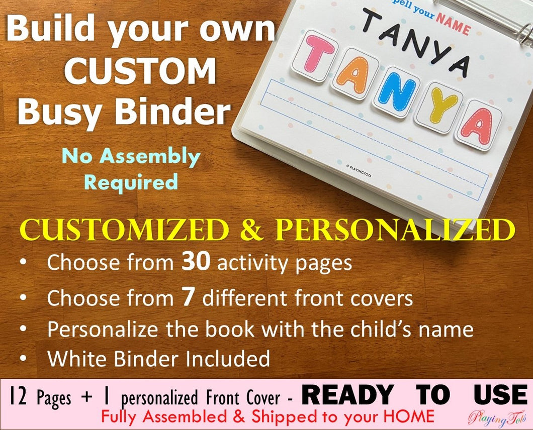 Build a Custom Busy Binder, Toddler Busy Book, Learning Binder, Quiet Book, Preschool, Activity Book