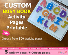 Load image into Gallery viewer, Custom Busy Book Activity Pages Printable
