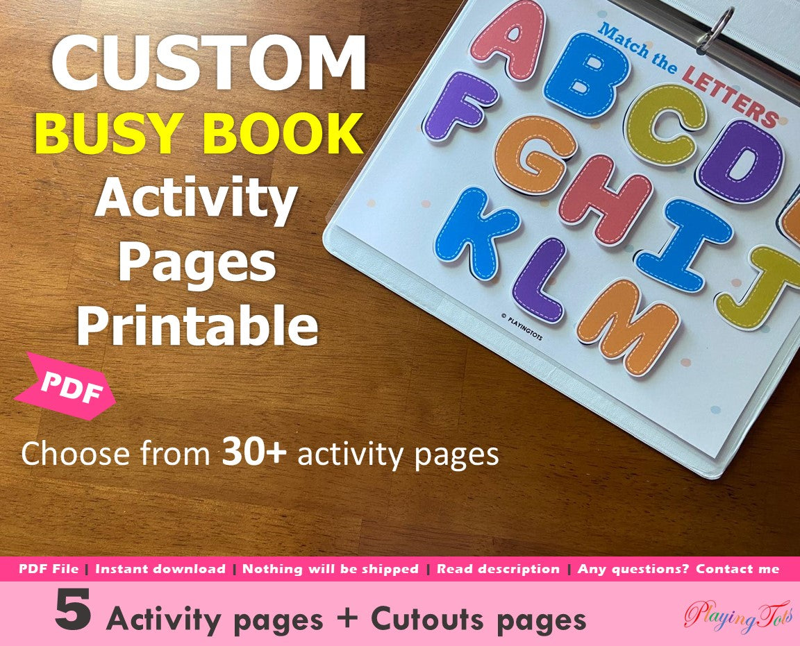 Custom Busy Book Activity Pages Printable