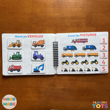 Load image into Gallery viewer, Toddler Busy Book, Learning Binder, Fun Quiet Book, Vehicles Busy Book, Preschool Busy book
