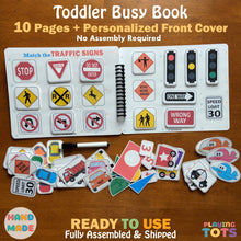 Load image into Gallery viewer, Toddler Busy Book, Learning Binder, Fun Quiet Book, Vehicles Busy Book, Preschool Busy book
