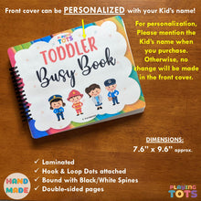 Load image into Gallery viewer, Toddler Busy Book, Learning Binder, Fun Quiet Book, Vehicles Busy Book, Preschool Busy book
