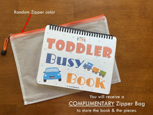 Load image into Gallery viewer, Toddler Busy Book, Learning Binder, Fun Quiet Book, Vehicles Busy Book, Preschool Busy book
