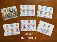 Load image into Gallery viewer, Beginning Sounds Matching, Toddler Mini Busy Book, Fully Assembled, Preschool Activity, PreK, Toddler Homeschool, Montessori
