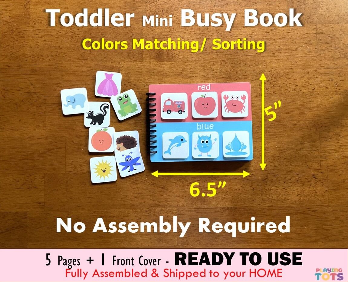 Colors Busy Book, Mini Book, Fully Assembled, Learn the Colors, Color Sorting, Preschool Activity, PreK, Toddler Homeschool, Montessori