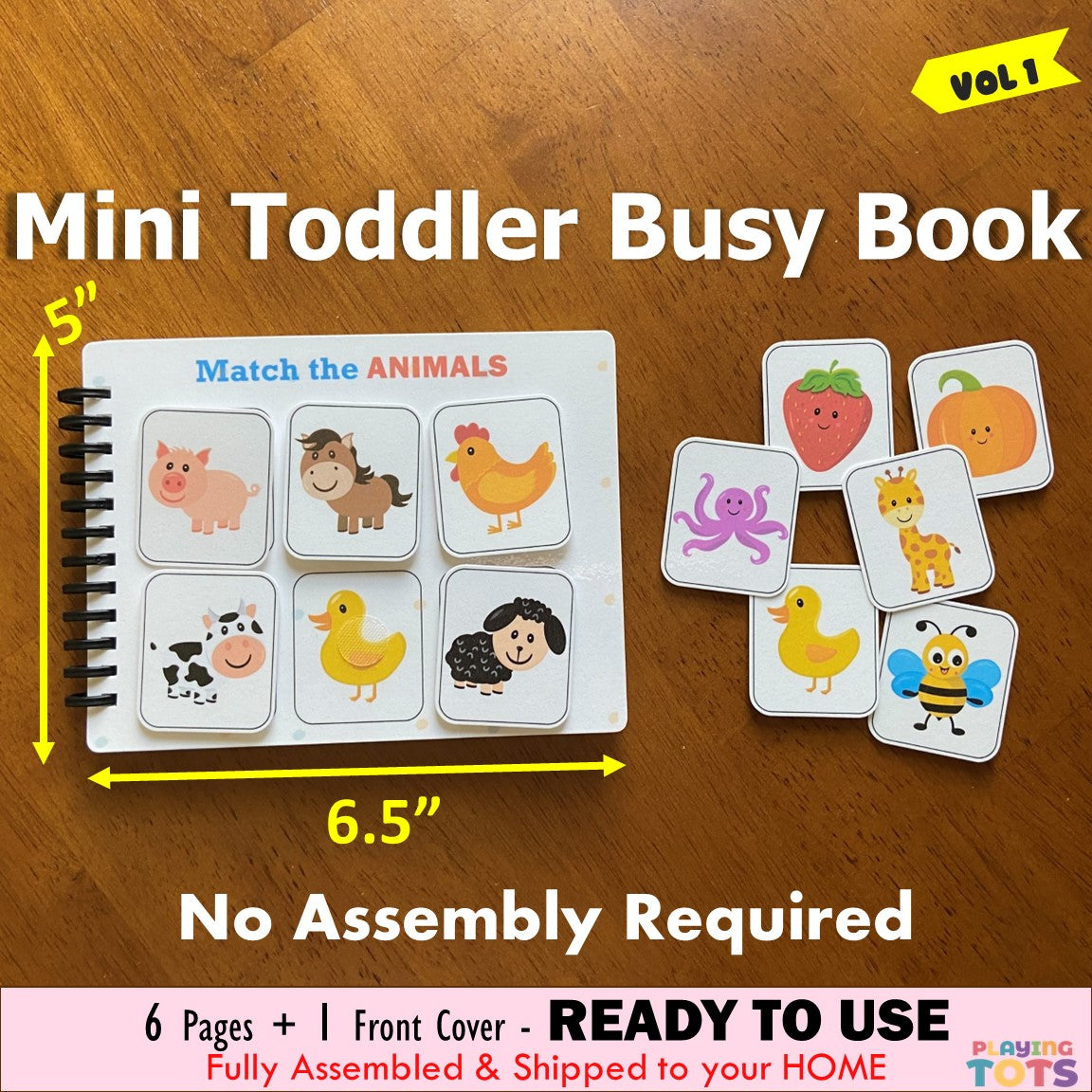 Toddler Mini Busy Book VOL1, Learning Binder, Quiet Book