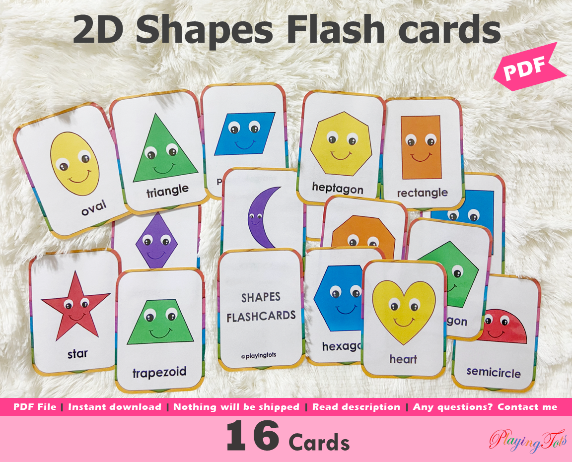 2D Shape Flashcards - ESL Shape Flashcards (Teacher-Made)