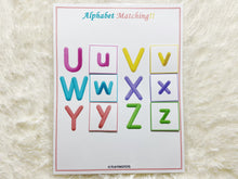 Load image into Gallery viewer, Alphabet Matching Activity, Uppercase to Lowercase Match, Toddler Busy Book, Learning Binder, Quiet Book
