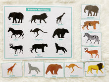 Load image into Gallery viewer, Animals Shadow/ Silhouette Matching Activity, Toddler Busy Book, Learning Binder, Quiet Book
