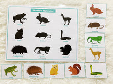 Load image into Gallery viewer, Animals Shadow/ Silhouette Matching Activity, Toddler Busy Book, Learning Binder, Quiet Book

