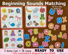 Load image into Gallery viewer, Beginning Sounds Matching Activity, Preschool Activities, PreK Phonics, Initial Sounds
