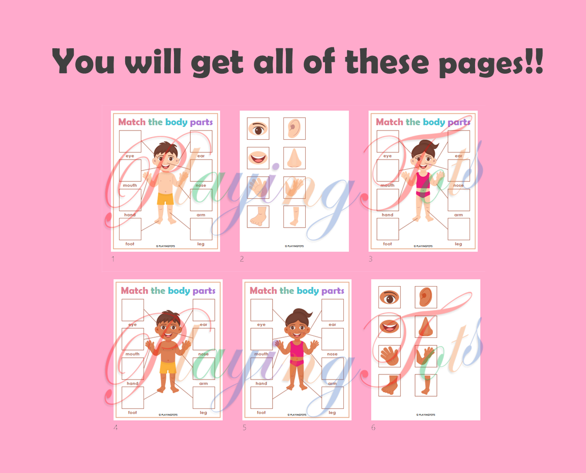 Body Matching Body Parts Matching Activity – Playingtots