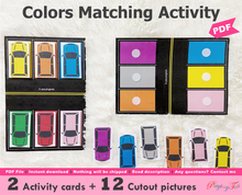 Load image into Gallery viewer, Car Colors Matching Activity
