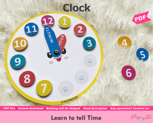 Load image into Gallery viewer, Learn to tell Time, Clock
