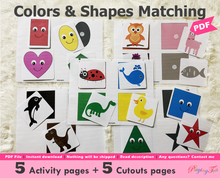 Load image into Gallery viewer, Colors and Shapes Matching Activity
