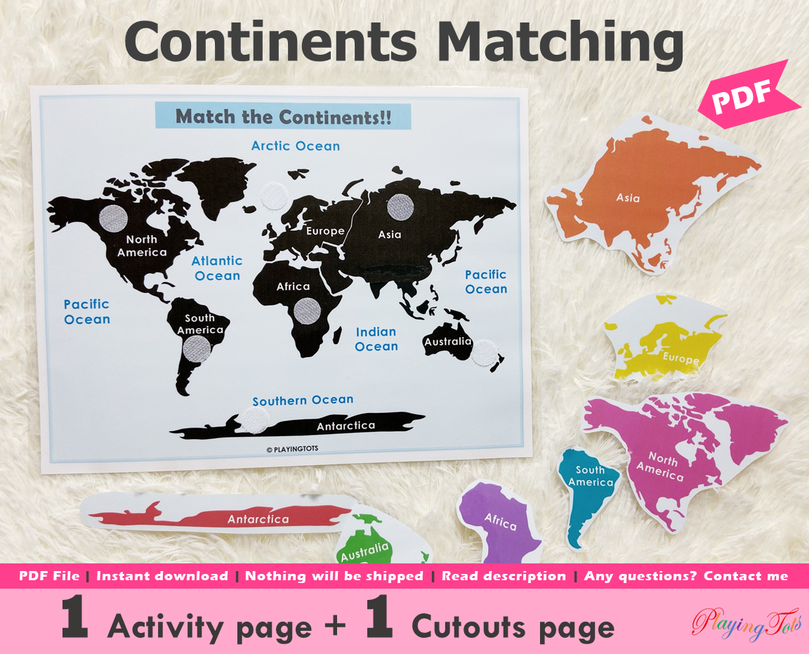 Continents Matching Activity